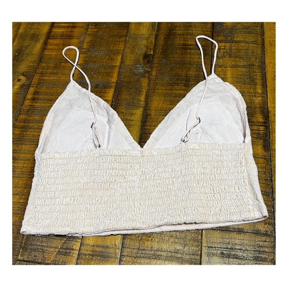 Free People One Carrie Flocked Bralette nwot (neautral) - Picture 3 of 4